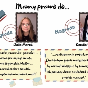 Nagrodzeni w konkursie: Julia Marek, Kamila Wójcik